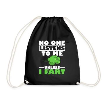 fart farting farting farting - Drawstring Bag - black - Front