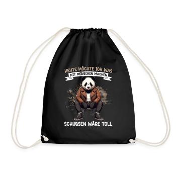 Today I want to do something with people Push - Drawstring Bag - black - Front