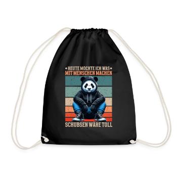Today I want to do something with people Push - Drawstring Bag - black - Front