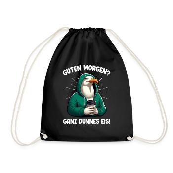 Bonjour? très mince glace mouettes drôle - Sac de sport léger - noir - Devant