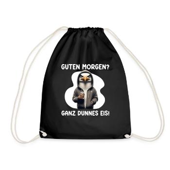 Bonjour? très mince glace mouettes drôle - Sac de sport léger - noir - Devant