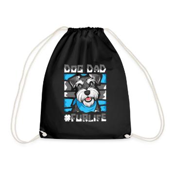 Schnauzer Dad Dog Dad For Life - Drawstring Bag - black - Front