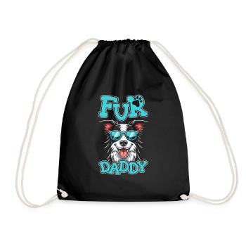 Border Collie Chien Papa Pour Papa - Sac de sport léger - noir - Devant