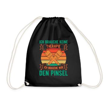 Artistes : pas de thérapie, juste un pinceau, besoin d’un pinceau - Sac de sport léger - noir - Devant