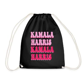 Kamala harris pink text - Drawstring Bag - black - Front