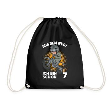 Out of the way! I'm already 7 children's birthday party - Drawstring Bag - black - Front