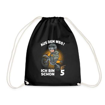 Out of the way! I'm already 5 children's birthday - Drawstring Bag - black - Front