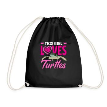 Tortue Tortue Mer Cadeau - Sac de sport léger - noir - Devant