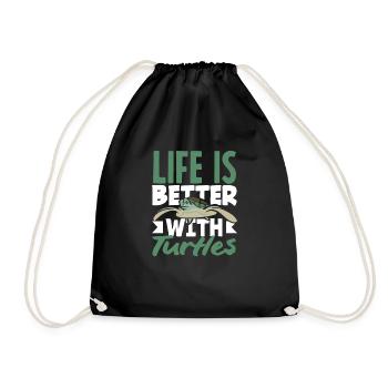 Tortue Tortue Mer Cadeau - Sac de sport léger - noir - Devant