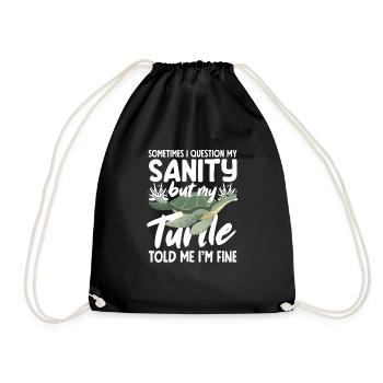 Tortue Tortue Mer Cadeau - Sac de sport léger - noir - Devant