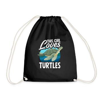 Tortue Tortue Mer Cadeau - Sac de sport léger - noir - Devant