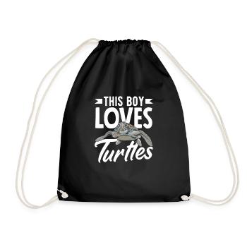 Tortue Tortue Mer Cadeau - Sac de sport léger - noir - Devant