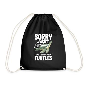 Tortue Tortue Mer Cadeau - Sac de sport léger - noir - Devant