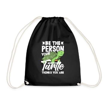 Tortue Tortue Mer Cadeau - Sac de sport léger - noir - Devant