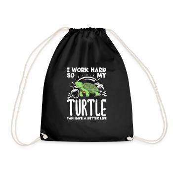 Tortue Tortue Mer Cadeau - Sac de sport léger - noir - Devant