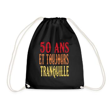 50 years old and still quiet - Drawstring Bag - black - Front