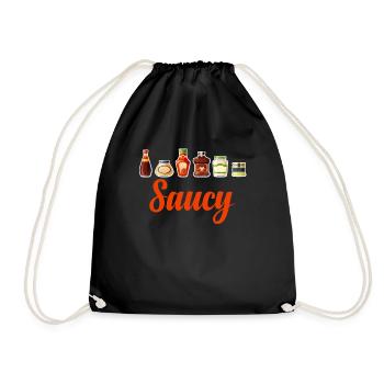 Saucy Funny Condiments Senf-würziges - Turnbeutel - Schwarz - Vorne