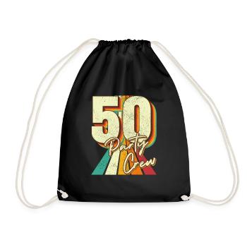50 Birthday 50 Party Crew Squad 50th Bday Party - Drawstring Bag - black - Front