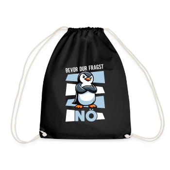 Before You Ask No Funny Penguin Saying - Drawstring Bag - black - Front