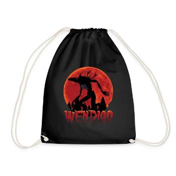 Cryptid Monsters Folk Wendigo Cryptid Creepy - Drawstring Bag - black - Front