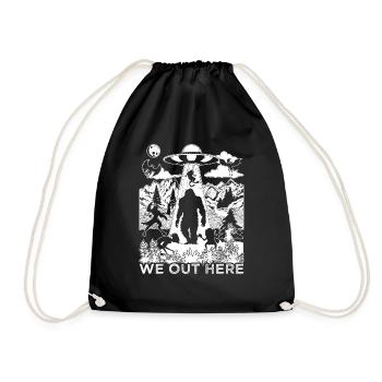 We Out Here Folk Creatures Monster America - Drawstring Bag - black - Front