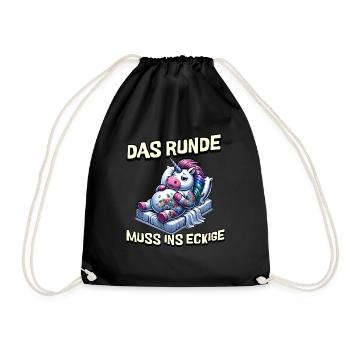I'm tired so the round has to sleep in the square - Drawstring Bag - black - Front
