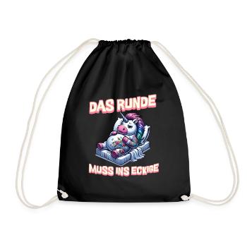I'm tired so the round has to sleep in the square - Drawstring Bag - black - Front