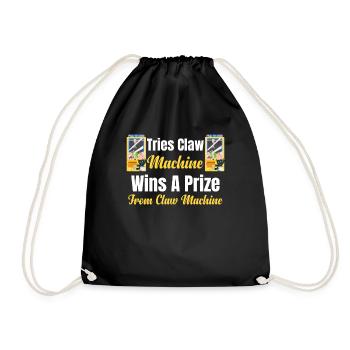Try to win a claw automaton, - Drawstring Bag - black - Front