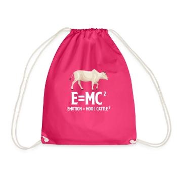 E=mc Emotion = Moo X Cattle Farmer Ranchero - Turnbeutel - Fuchsia - Vorne