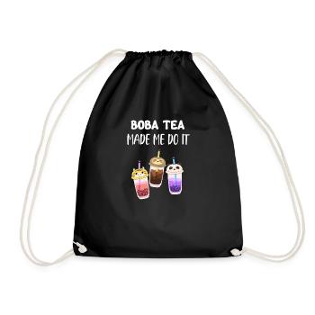 Boba Tea made me want to play Korean - Drawstring Bag - black - Front