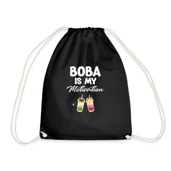 Boba Is My Motivation Bubble Japan K-pop - Drawstring Bag - black - Front