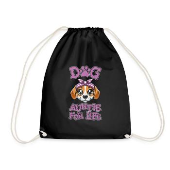 Beagle Dog Aunt Fur Life - Turnbeutel - Schwarz - Vorne