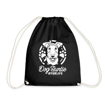 Airedale Terrier Dog Aunt For Life - Drawstring Bag - black - Front