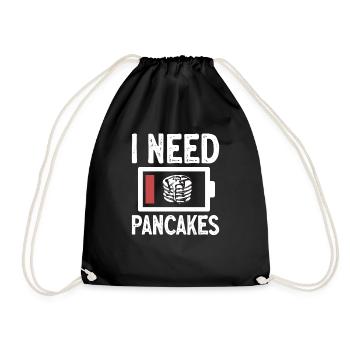 Pancake Frühstück Pfannkuchen - Turnbeutel - Schwarz - Vorne