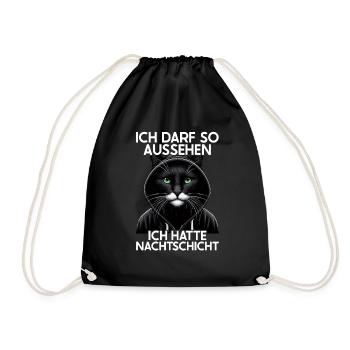 I'm allowed to look like I had night shift cat - Drawstring Bag - black - Front