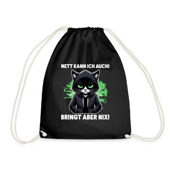 Je peux aussi être gentille ! Mais ça ne sert à rien ! Chat Drôle - Sac de sport léger - noir - Devant