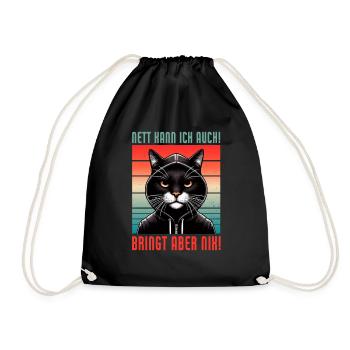 Je peux aussi être gentille ! Mais ça ne sert à rien ! Chat Drôle - Sac de sport léger - noir - Devant