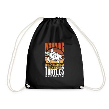 Tortue Tortue Mer Cadeau - Sac de sport léger - noir - Devant