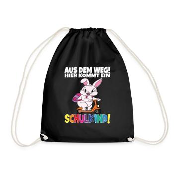 Schulkind 2024 Einschulung Schulanfang - Turnbeutel - Schwarz - Vorne