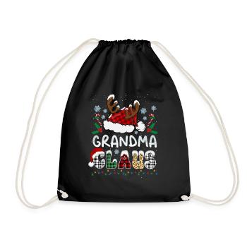 Grandma Claus Xmas Santa Hat Christmas - Turnbeutel - Schwarz - Vorne