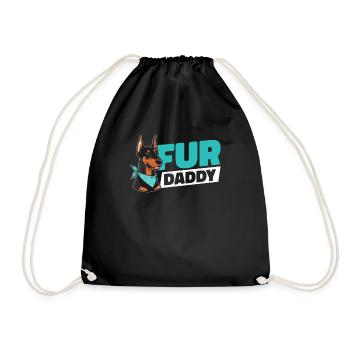 Doberman chien papa pour papa - Sac de sport léger - noir - Devant