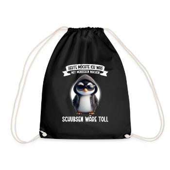 Today I want to do something with people Push - Drawstring Bag - black - Front