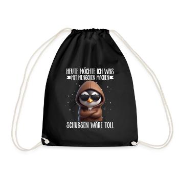 Today I want to do something with people Push - Drawstring Bag - black - Front