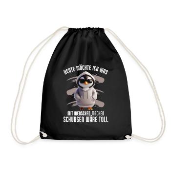 Today I want to do something with people Push - Drawstring Bag - black - Front