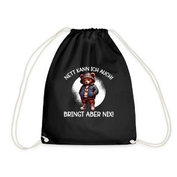 Je peux aussi être gentille ! Mais cela ne sert à rien ! Nounours - Sac de sport léger - noir - Devant