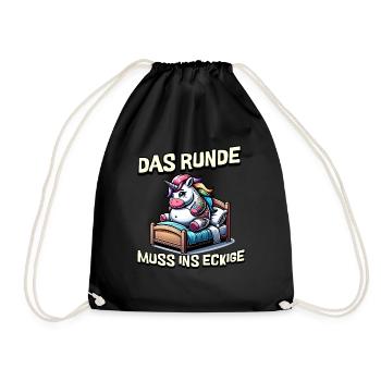 I'm tired so the round has to sleep in the square - Drawstring Bag - black - Front