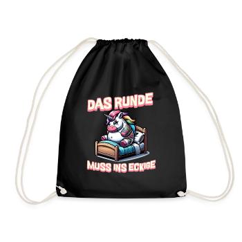 I'm tired so the round has to sleep in the square - Drawstring Bag - black - Front