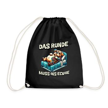 I'm tired so the round has to sleep in the square - Drawstring Bag - black - Front
