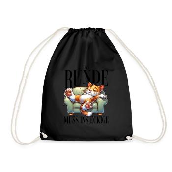 I'm tired so the round has to sleep in the square - Drawstring Bag - black - Front