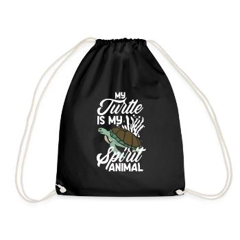 Tortue Tortue Mer Cadeau - Sac de sport léger - noir - Devant